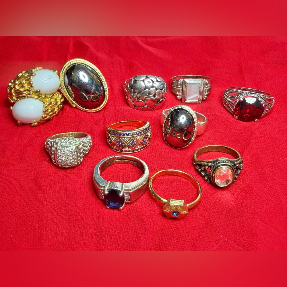 Vintage cocktail ring lot